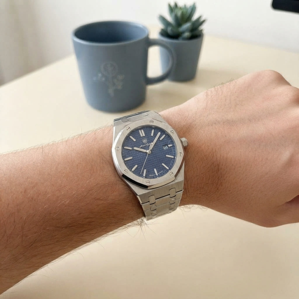 Reloj octogonal de acero inoxidable para hombre - testimonials